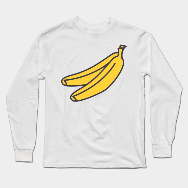 Cute Banana Long Sleeve T-Shirt by Jonathan Wightman